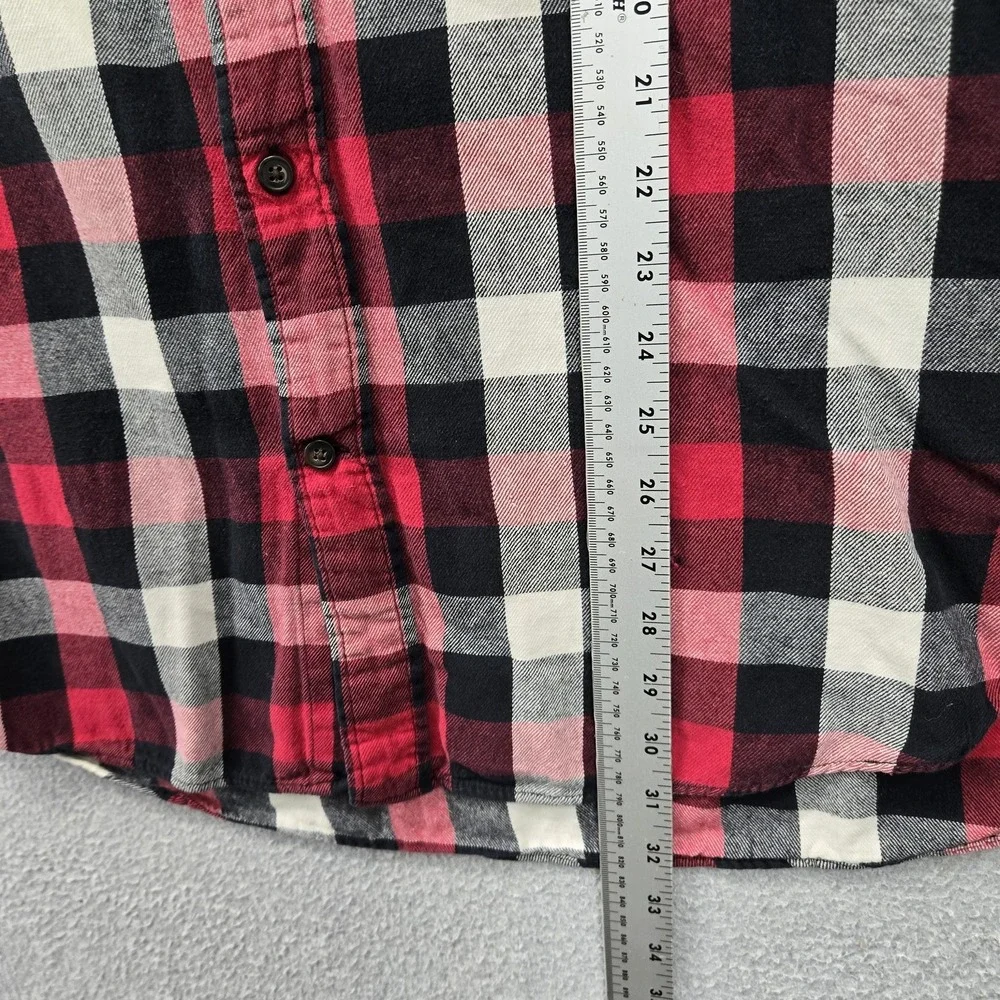 The Foundry Supply Co Men Button Up Shirt XLT Red Plaid Flannel